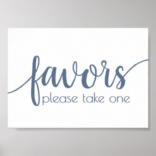 Eenvoudige gunsten | Dusty Blue Wedding Party Even Poster (Voorkant)