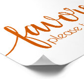 Eenvoudige gunsten | Herfst Oranje bruiloft feest  Poster (Hoek)