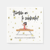 Eenvoudige Gymnastiek Balans Beam Meisje Verjaarda Servet (Voorkant)