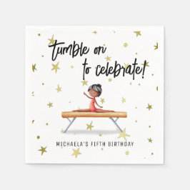 Eenvoudige Gymnastiek Balans Beam Meisje Verjaarda Servet