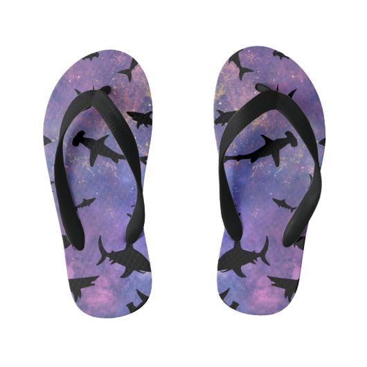 Eenvoudige haai vis kaken walvis oceaan galaxy pat kinder teenslippers (Voetbed)