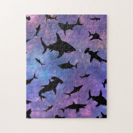 Eenvoudige haai vis kaken walvis oceaan galaxy pat legpuzzel