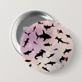 Eenvoudige haai vis kaken walvis oceaan galaxy pat ronde button 7,6 cm (Voorkant /achterkant)