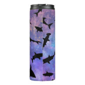 Eenvoudige haai vis kaken walvis oceaan galaxy pat thermosbeker (Achterkant)