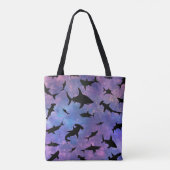 Eenvoudige haai vis kaken walvis oceaan galaxy pat tote bag (Achterkant)