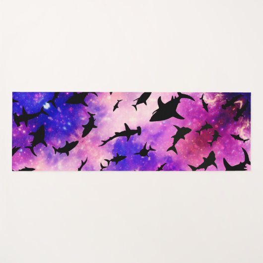 Eenvoudige haai vis kaken walvis oceaan galaxy pat yogamat (Voorkant (horizontaal))