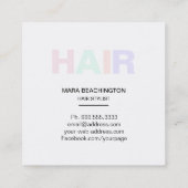 *~* Eenvoudige HAARPASTELS Minimale Antiek Schaar Vierkante Visitekaartje (Achterkant)