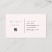 Eenvoudige haarstijllijst met haarbol in hand visitekaartje (Achterkant)