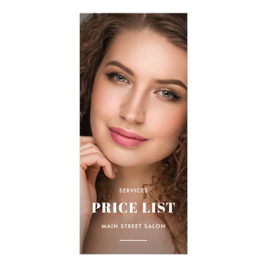 Eenvoudige Hair Salon Foto QR Code prijslijst Reclamekaart (Voorkant)