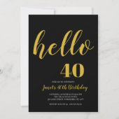 Eenvoudige Hallo 40e 50e verjaardag Kaart (Voorkant)