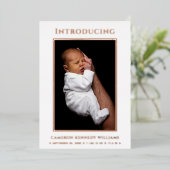 Eenvoudige Hallo Baby Cute Custom Photo Newborn Bi Folie Uitnodiging (Staand Voorkant)