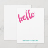 Eenvoudige Hallo persoonlijke briefkaart (Voorkant / Achterkant)