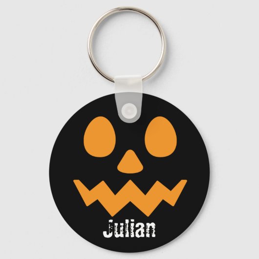 Eenvoudige Halloween Dag Jack-o-Lantern Pompoennaa Sleutelhanger (Achterkant)