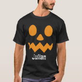 Eenvoudige Halloween Dag Jack-o-Lantern Pompoennaa T-shirt (Voorkant)