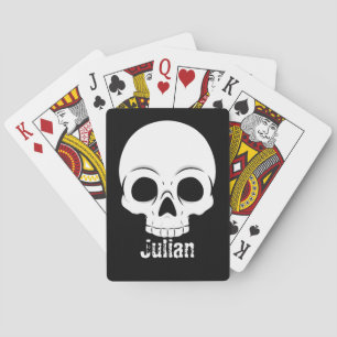 Eenvoudige Halloween dag schedel Spooky Naam Pokerkaarten