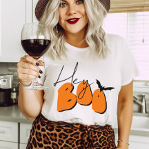 Eenvoudige Halloween Hey Boo Sinaasappel Bat Funny