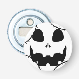 Eenvoudige Halloween jack-o-lantaarn pompoen gezic Button Flesopener