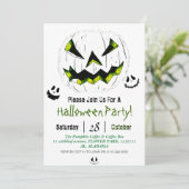 Eenvoudige Halloween jack-o-lantaarn pompoen gezic Kaart (Staand voorkant)