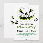 Eenvoudige Halloween jack-o-lantaarn pompoen gezic Kaart (Voorkant / Achterkant)