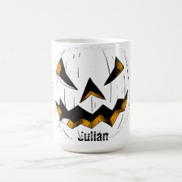 Eenvoudige Halloween jack-o-lantaarn pompoen gezic Koffiemok