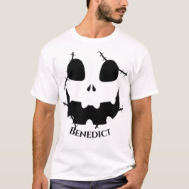 Eenvoudige Halloween jack-o-lantaarn pompoen gezic T-shirt