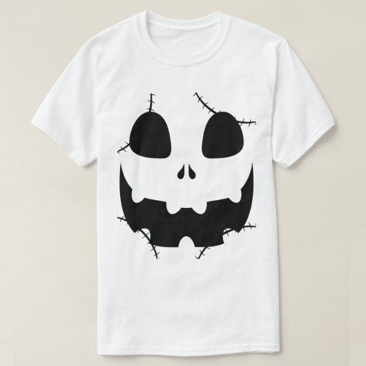 Eenvoudige Halloween jack-o-lantaarn pompoen gezic T-shirt (Design voorkant)
