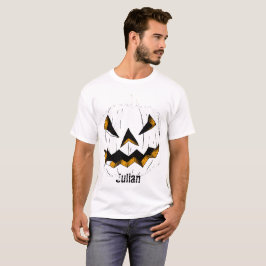 Eenvoudige Halloween jack-o-lantaarn pompoen gezic T-shirt