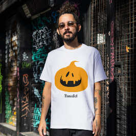 Eenvoudige Halloween jack-o-lantaarn pompoen gezic T-shirt