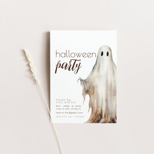 Eenvoudige Halloween Party Invite met Ghost Kaart