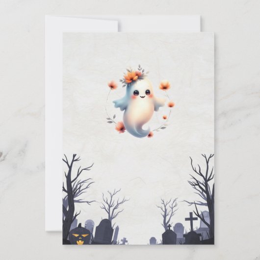 Eenvoudige Halloween Party Uitnodiging - Vriendeli (Achterkant)