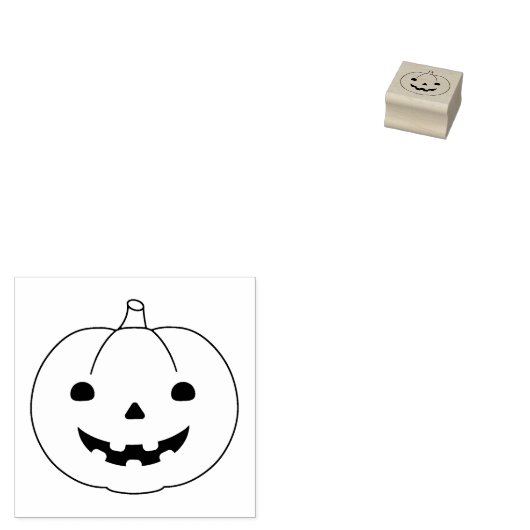 Eenvoudige Halloween pompoen 1x1 Rubberstempel (Gestempeld)