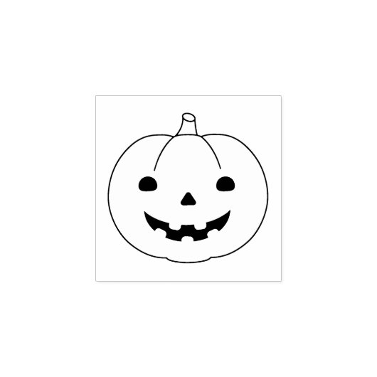 Eenvoudige Halloween pompoen 1x1 Rubberstempel (Afrduk)