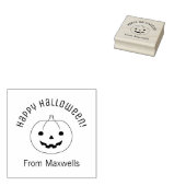 Eenvoudige Halloween pompoen boog bericht Rubberstempel (Gestempeld)