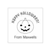 Eenvoudige Halloween pompoen boog bericht Rubberstempel (Afrduk)