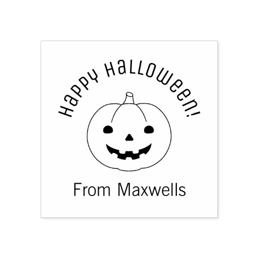 Eenvoudige Halloween pompoen boog bericht Rubberstempel (Afrduk)