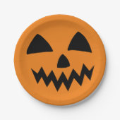 Eenvoudige Halloween Pompoen gezicht spook enge pa Papieren Bordje (Voorkant)