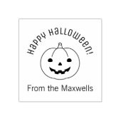 Eenvoudige Halloween pompoenboog bericht Rubberstempel (Afrduk)