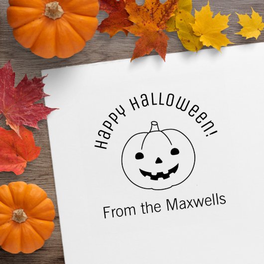 Eenvoudige Halloween pompoenboog bericht Rubberstempel