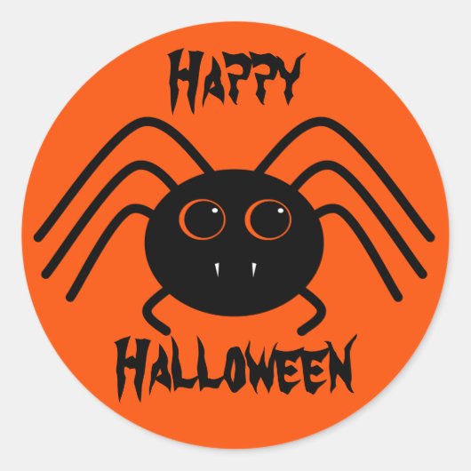 Eenvoudige Halloween spin Ronde Sticker (Voorkant)