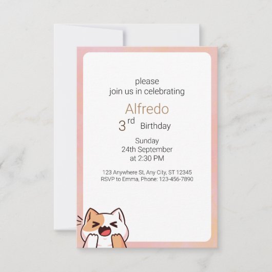 Eenvoudige Halloween Verjaardag Kaart (Voorkant)