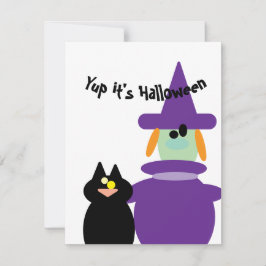 Eenvoudige Halloween-viering Notitiekaartje