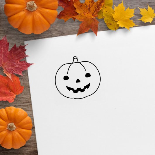 Eenvoudige Halloweenpompoen 1x1 Rubberstempel