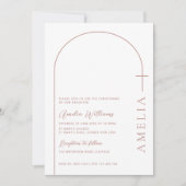 Eenvoudige halve boog cross roos doopsel kaart (Voorkant)