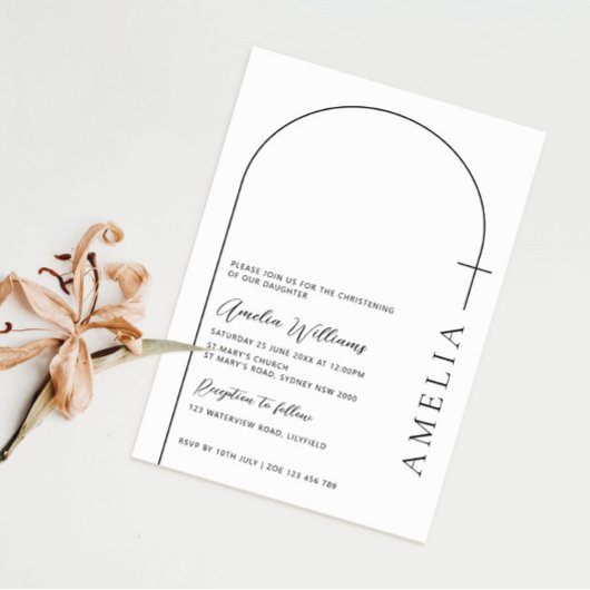 Eenvoudige halve boog kruisdoop kaart