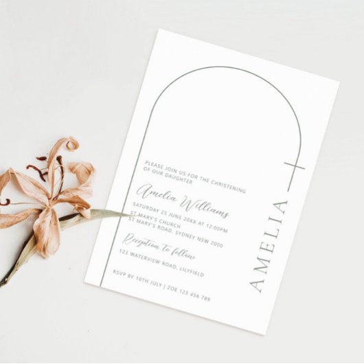 Eenvoudige halve boog kruiswijze doop kaart