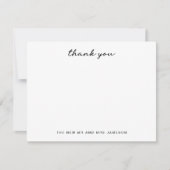 Eenvoudige Hand Geletterde bruiloft Dank u Notitiekaartje (Voorkant)