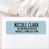 EENVOUDIGE HAND GESCHETSTE BLAUWE RETOURADRESLABEL ETIKET (Insitu)