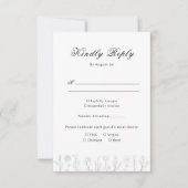 Eenvoudige hand getrokken bloem foto bruiloft RSVP kaartje (Voorkant)