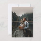 Eenvoudige hand getrokken bloem foto bruiloft RSVP kaartje (Achterkant)