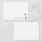 Eenvoudige hand getrokken bloem notitiekaartje (Voorkant / Achterkant)